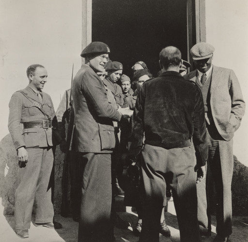 Paul Robeson with Abraham Lincoln Brigade Leaders, Tarzona Training Camp, Aragon, Spain