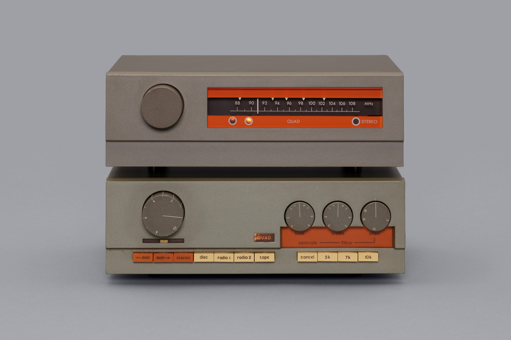 QUAD Electroacoustics, Huntingdon, England. Tuner (model FM3) and Preamplifier (model 33)