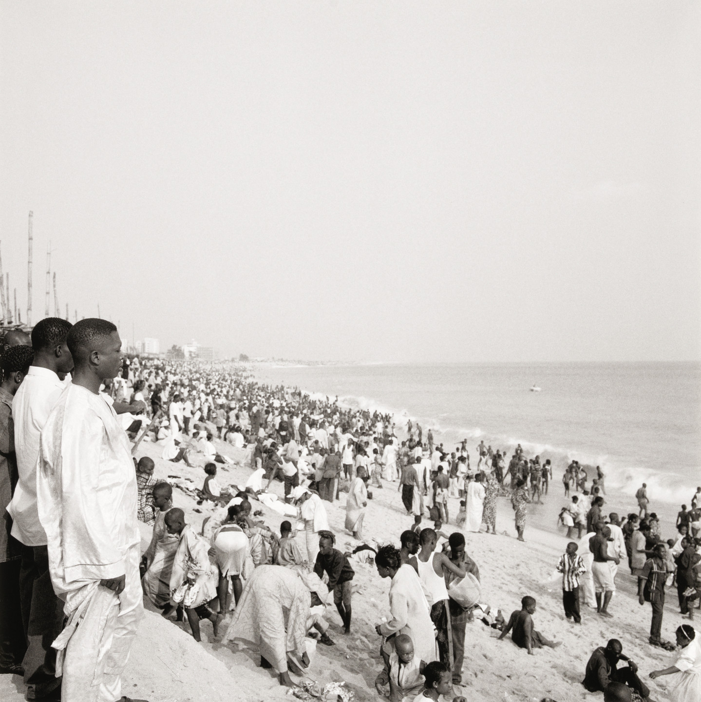 Akinbode Akinbiyi. Bar Beach, Victoria Island, Lagos from the series Sea Never Dry. 2001