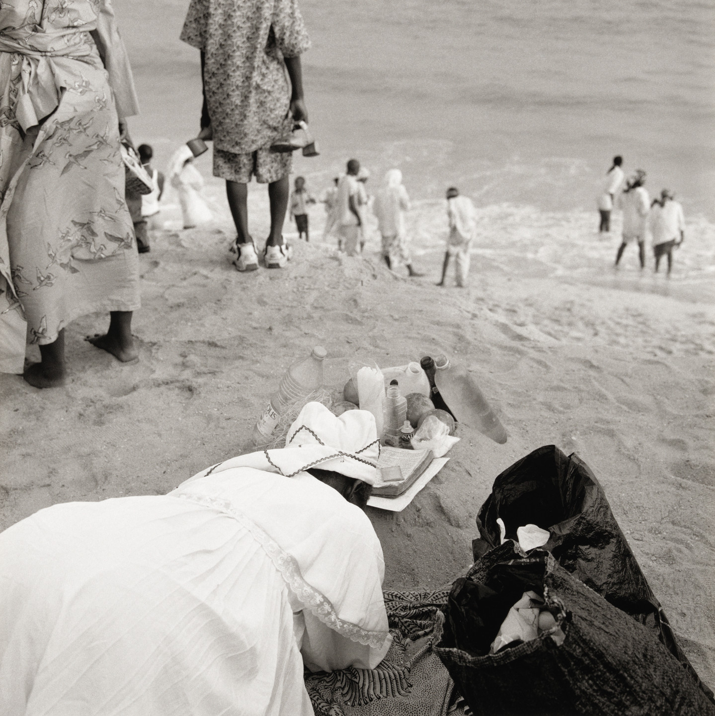 Akinbode Akinbiyi. Bar Beach, Victoria Island, Lagos from the series Sea Never Dry. 2003