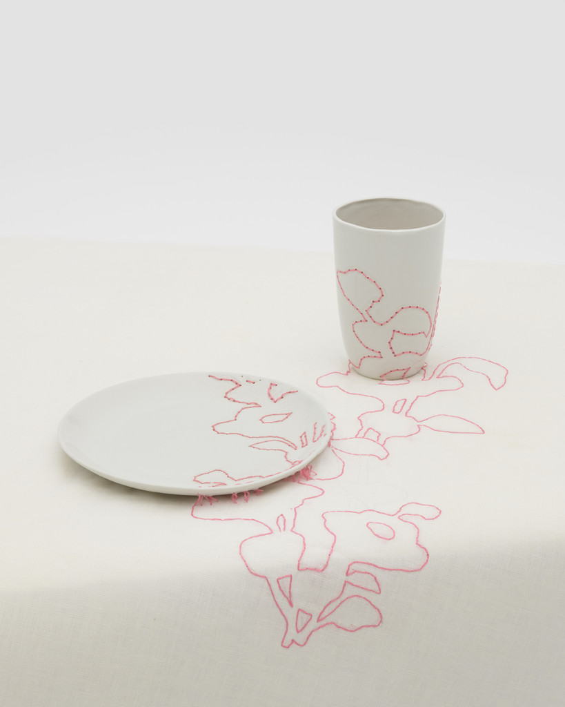 Embroidered tablecloth by Hella Jongerius