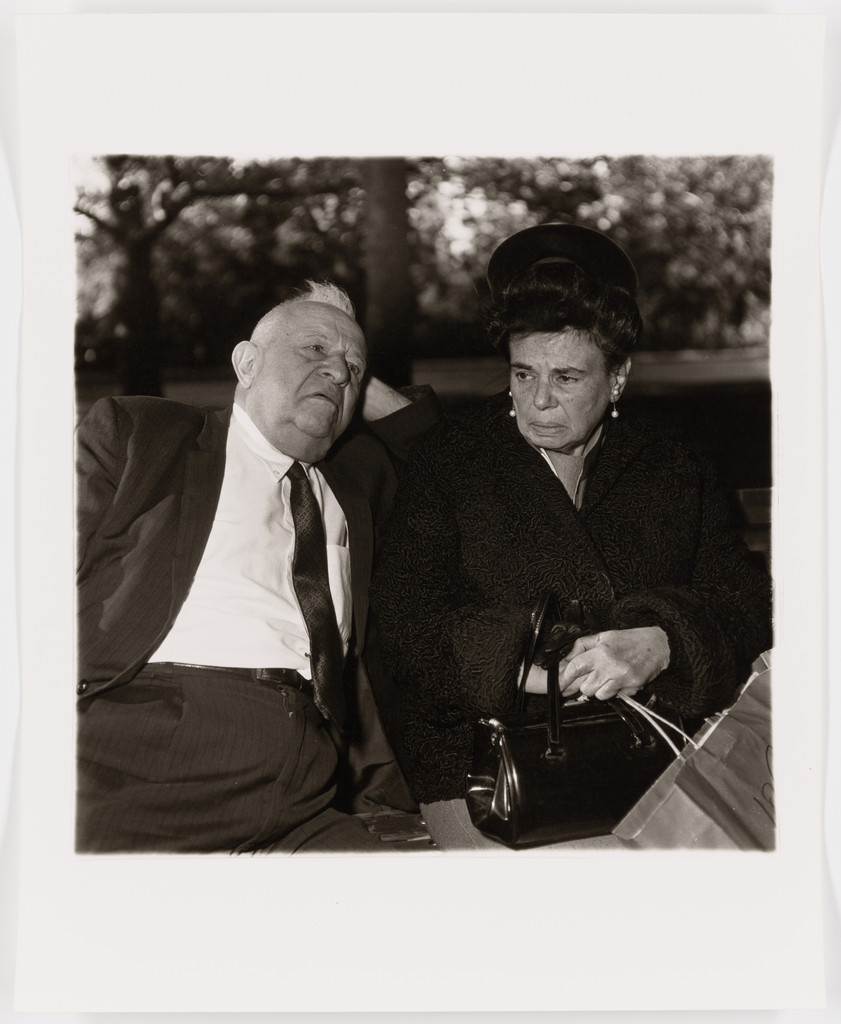Elderly couple on a park bench, N.Y.C., 1969
