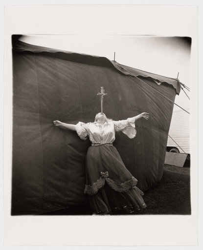 Diane Arbus. Albino sword swallower at a carnival, Maryland, 1970. 1970