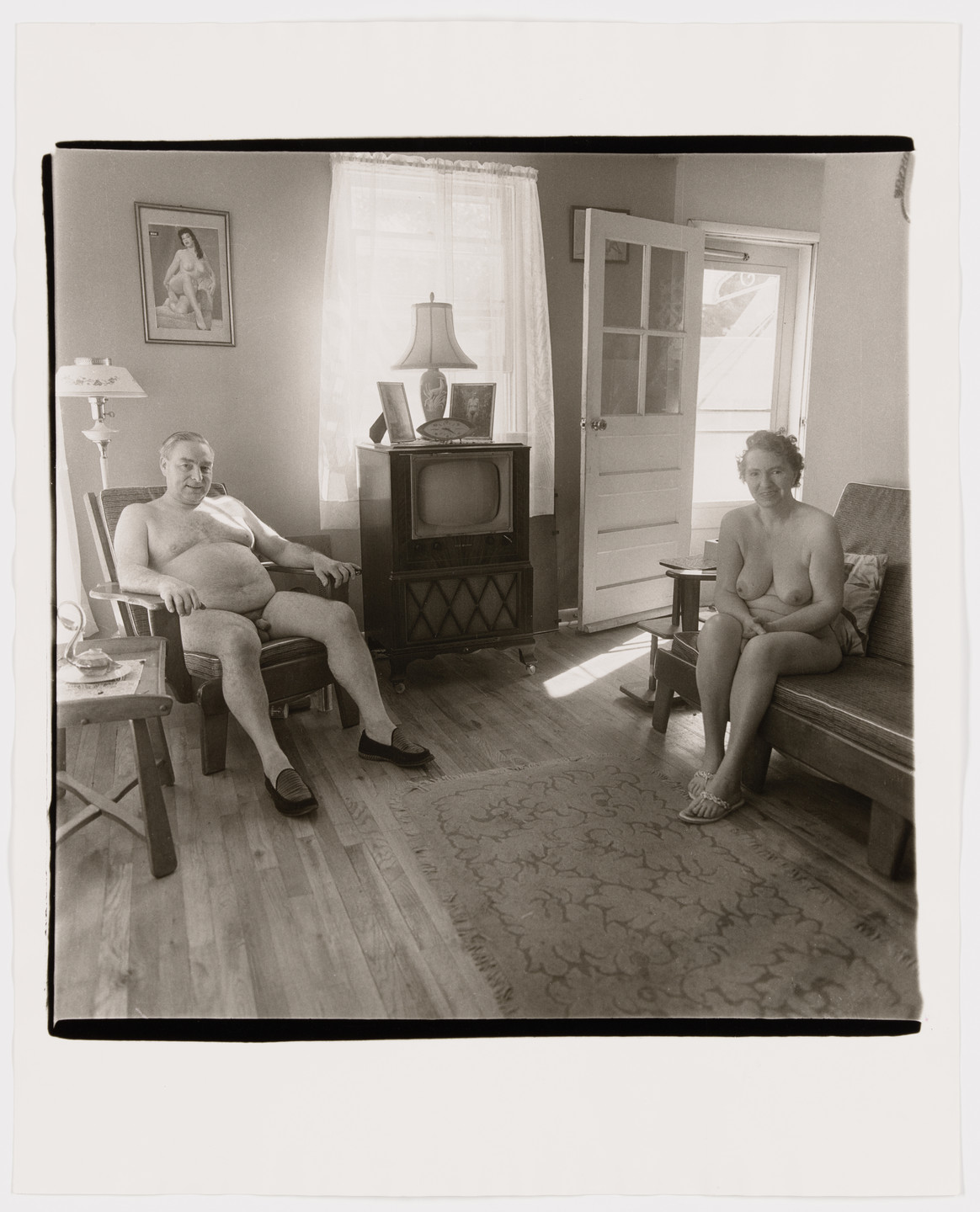 nudists at home Diane Arbus. Retired man and his wife at home in a nudist camp one morning,  N.J., 1963. 1963 | MoMA