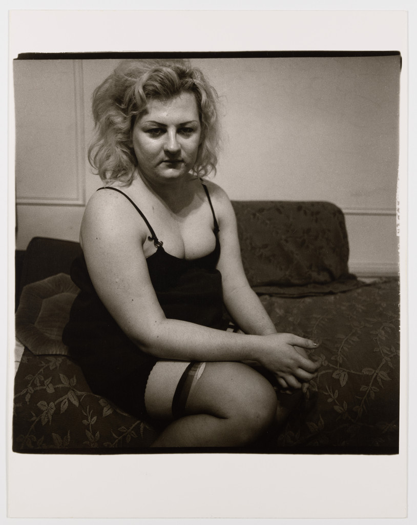 Transvestite with torn stocking, N.Y.C., 1966