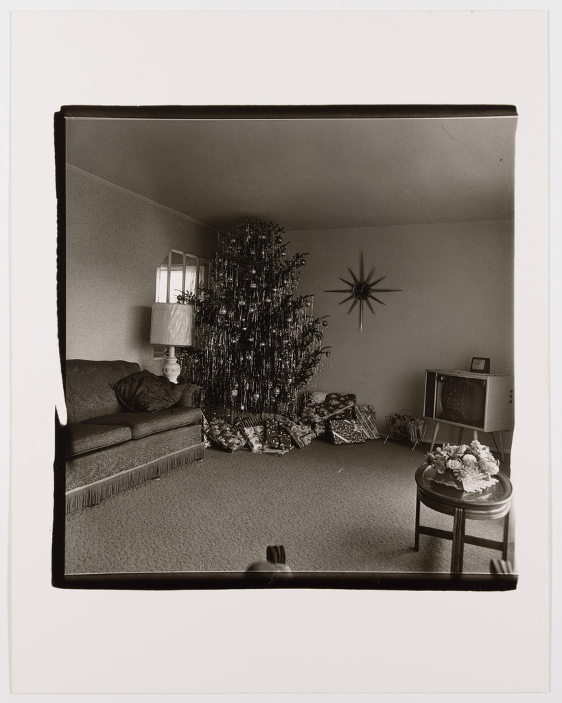 Xmas tree in a living room in Levittown, Long Island, 1963