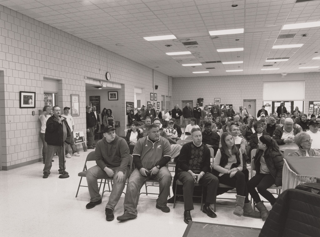 United Auto Workers in their monthly union meet-ing at UAW Local 1112 Reuther Scandy Alli union hall, Lordstown, OH.