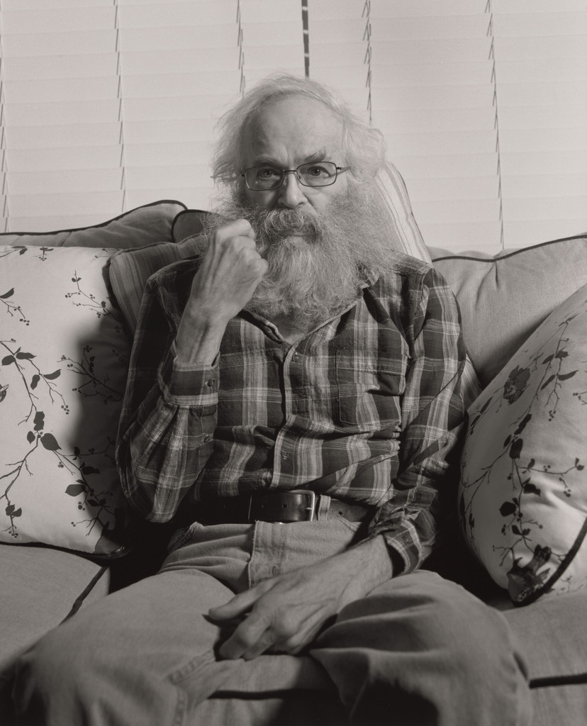 Bob Brown, UAW Local 1714, at his daughter Trisha’s house sitting on her couch, (33 years in at GM Lordstown, Complex, van plant), Youngstown, OH.