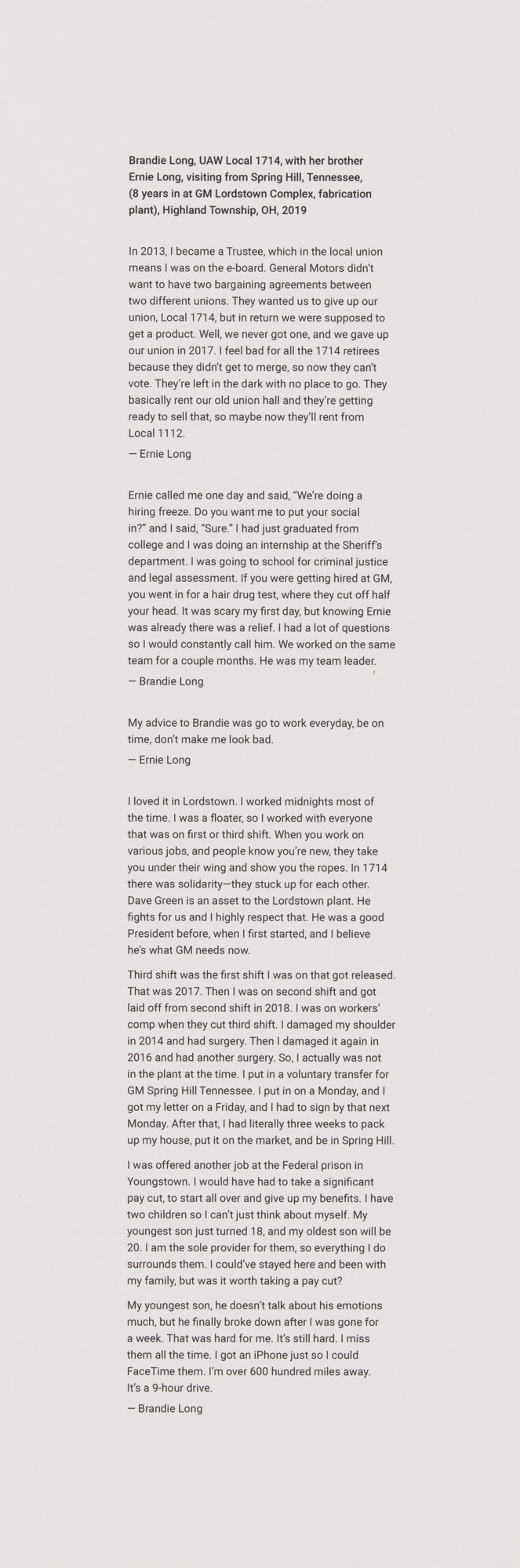 LaToya Ruby Frazier. Text