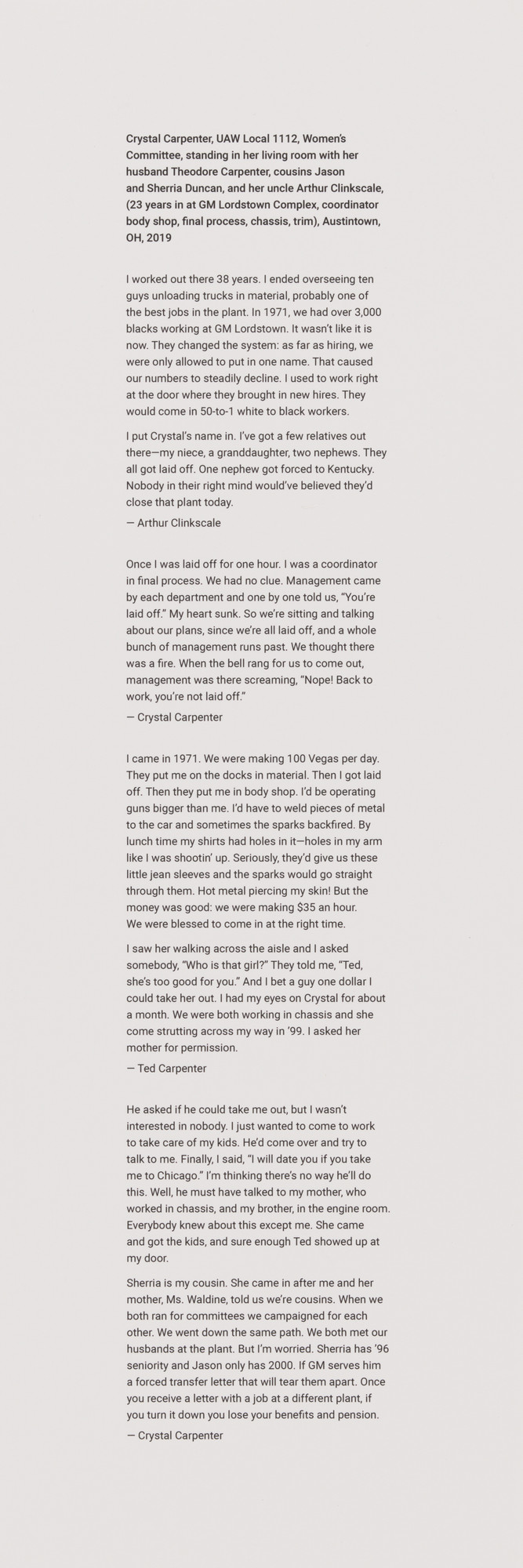 LaToya Ruby Frazier. Text