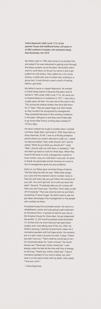 Text, LaToya Ruby Frazier, 2019