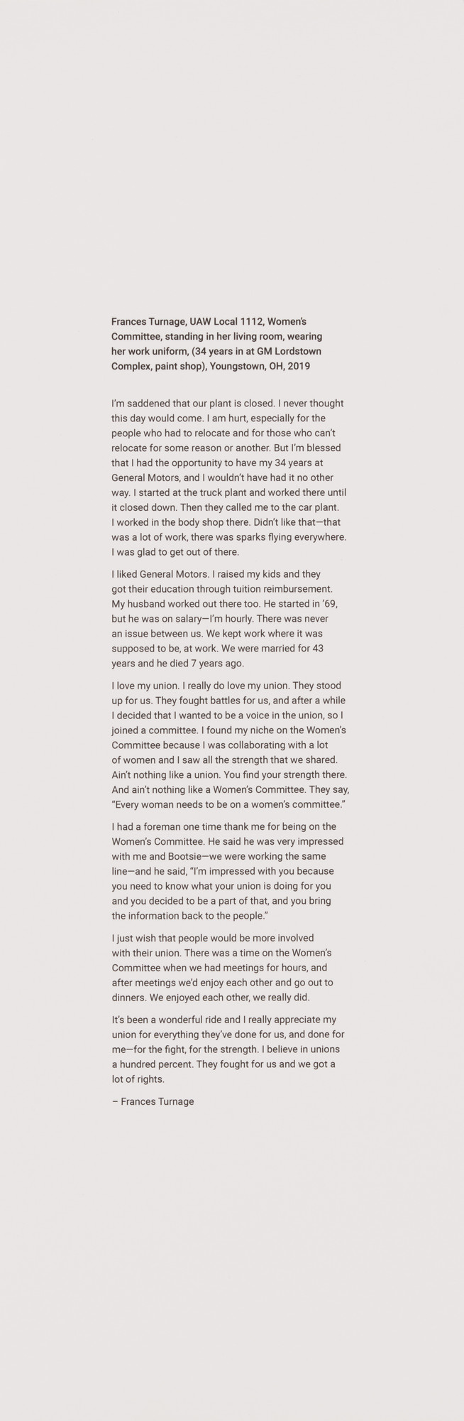 LaToya Ruby Frazier. Text