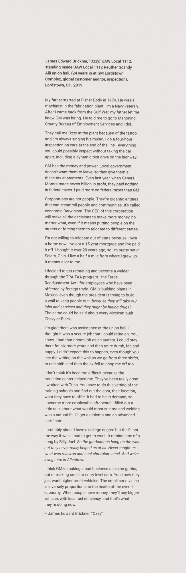 LaToya Ruby Frazier. Text