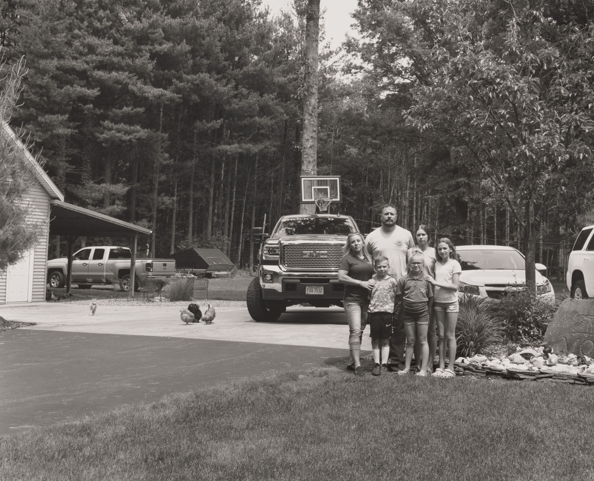 LaToya Ruby Frazier. Dan Morgan, UAW Local 1112, Shop Chairman, at home with his wife Tawnya and their children Kyler, Kaelyn, Kamber, and DJ, (25 years in at GM Lordstown Complex, trim shop), Hartford, OH