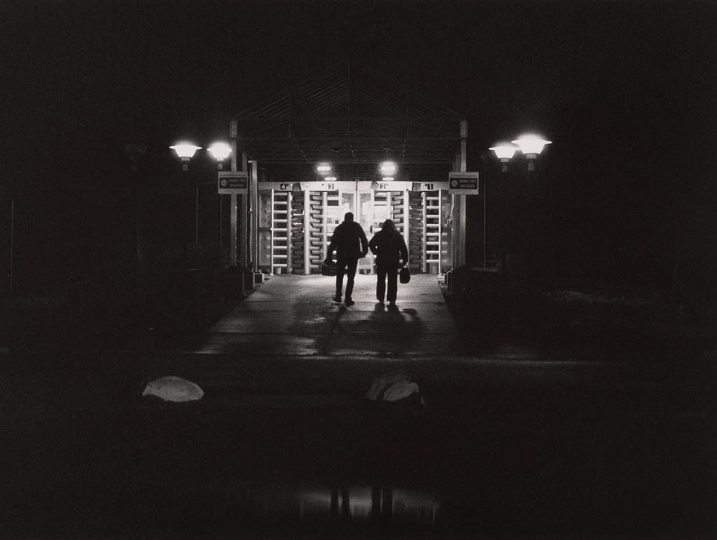 Autoworkers Dale McMinn and Donna Marstellar-Lowe enter the GM Lordstown Complex at 5:30 a.m., Lordstown, OH, 2019