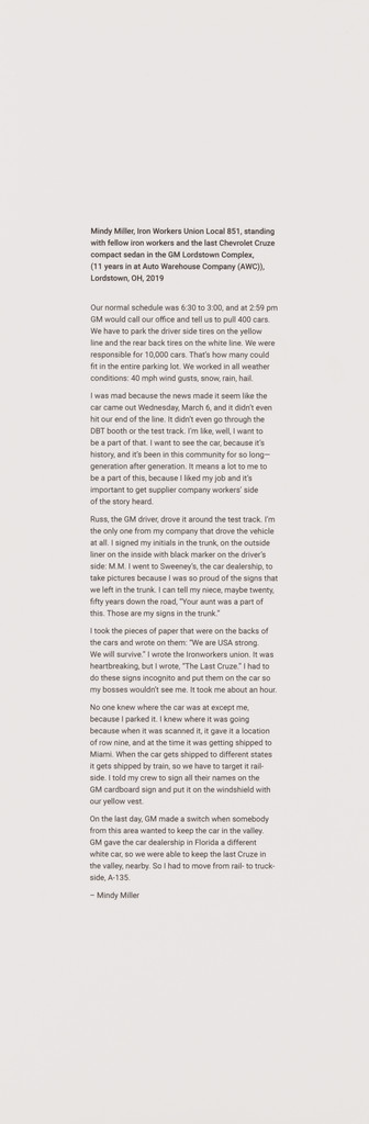 Text, LaToya Ruby Frazier, 2019