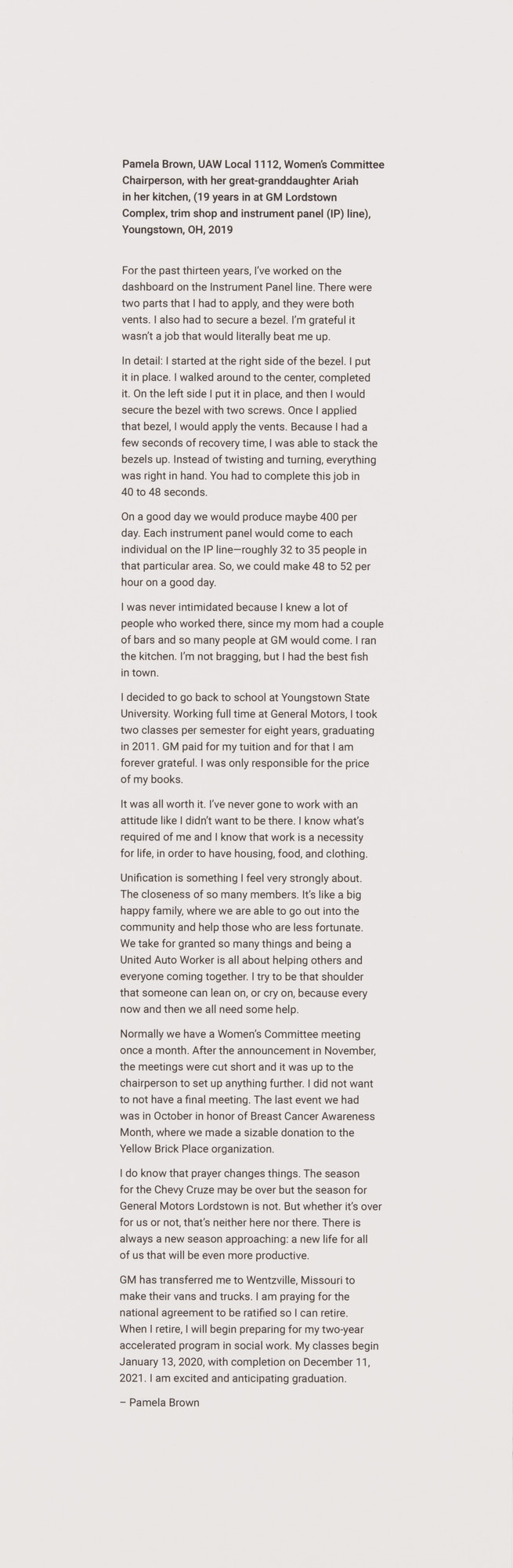 LaToya Ruby Frazier. Text