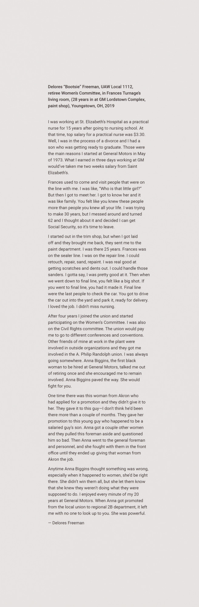 LaToya Ruby Frazier. Text