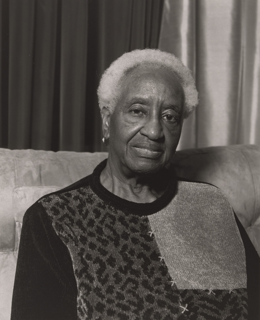 Delores “Bootsie” Freeman, UAW Local 1112, retiree Women’s Committee, in Frances Turnage’s living room,(28 years in at GM Lordstown Complex, paint shop), Youngstown, OH., LaToya Ruby Frazier, 2019
