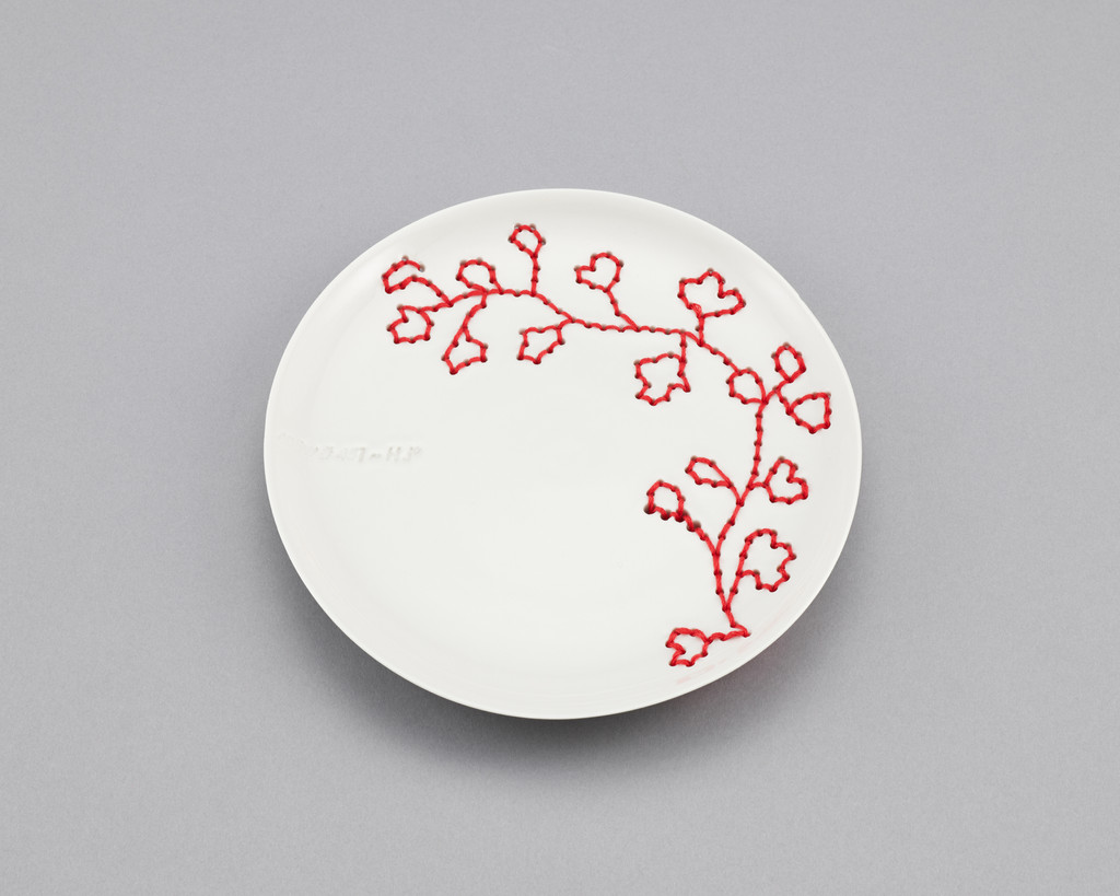 Embroidered Flower Plate by Hella Jongerius