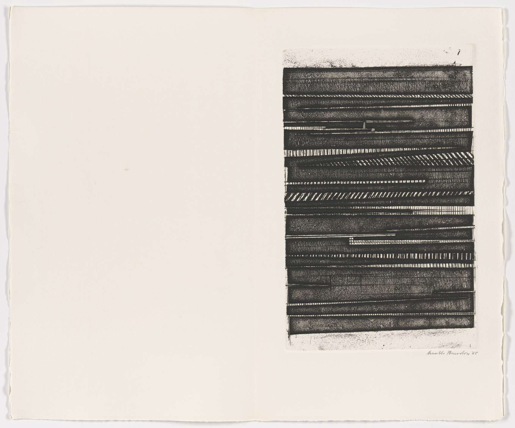 Arnaldo Pomodoro. Plate (page 49) from L&#39;albero poeta. (Print executed 1965).