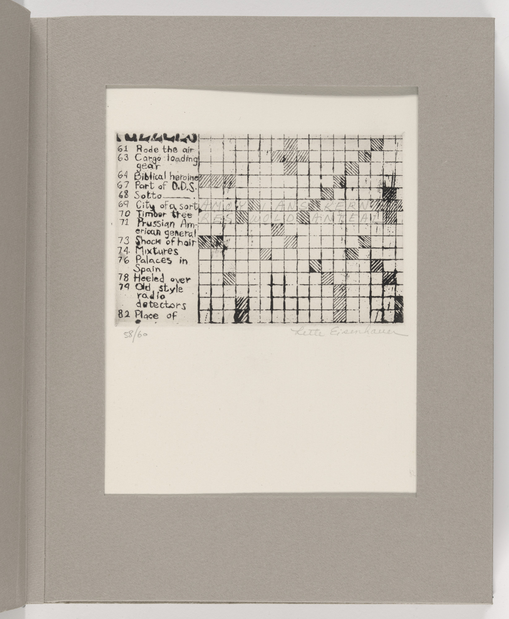 Lette Eisenhauer. Untitled (plate 5) from The International Anthology of Contemporary Engraving: The International Avant-Garde, Volume 5: America Discovered (Anthologia internazionale dell'incisione contemporanea: L'Avanguardia internazionale: Volume 5: Scoperta dell'America)