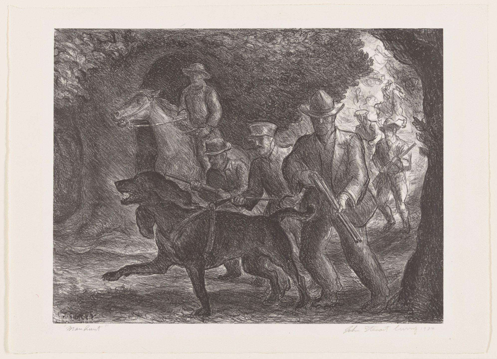 John Steuart Curry. Man Hunt from The American Scene, no. 2. 1934, published 1936