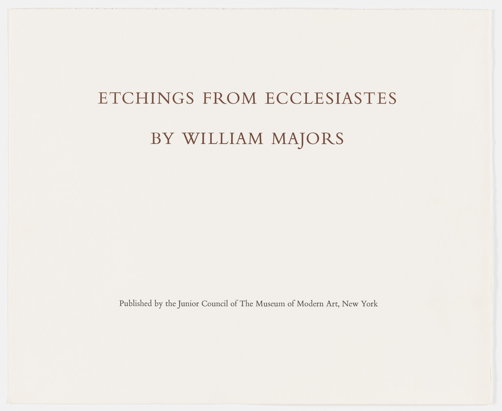 Etchings from Ecclesiastes
