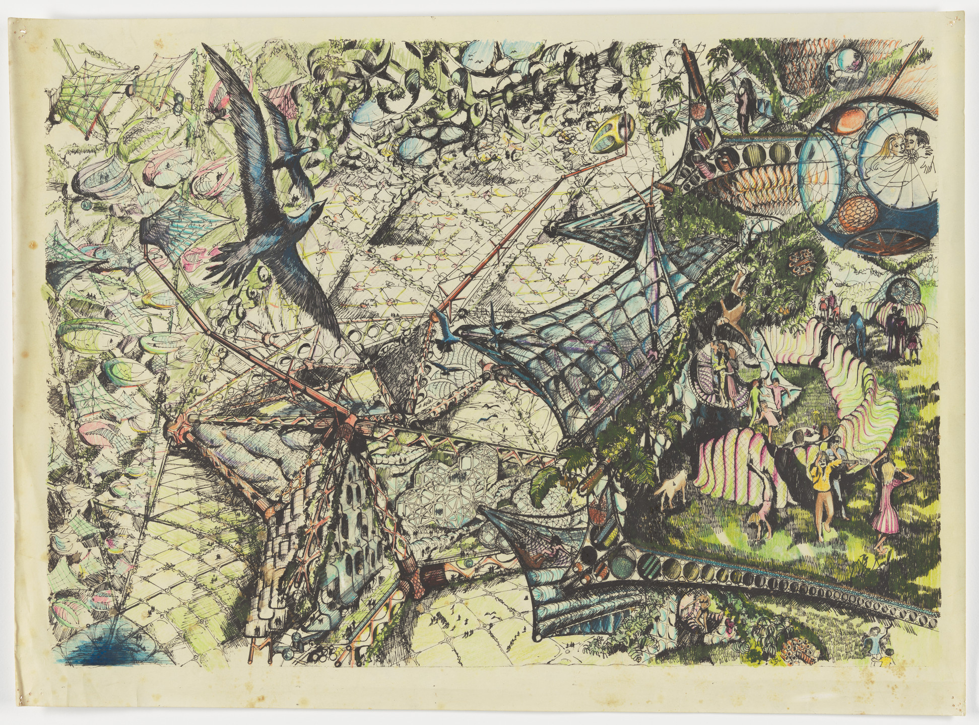 Glen Howard Small. Biomorphic Biosphere project (View of the interior space). 1972