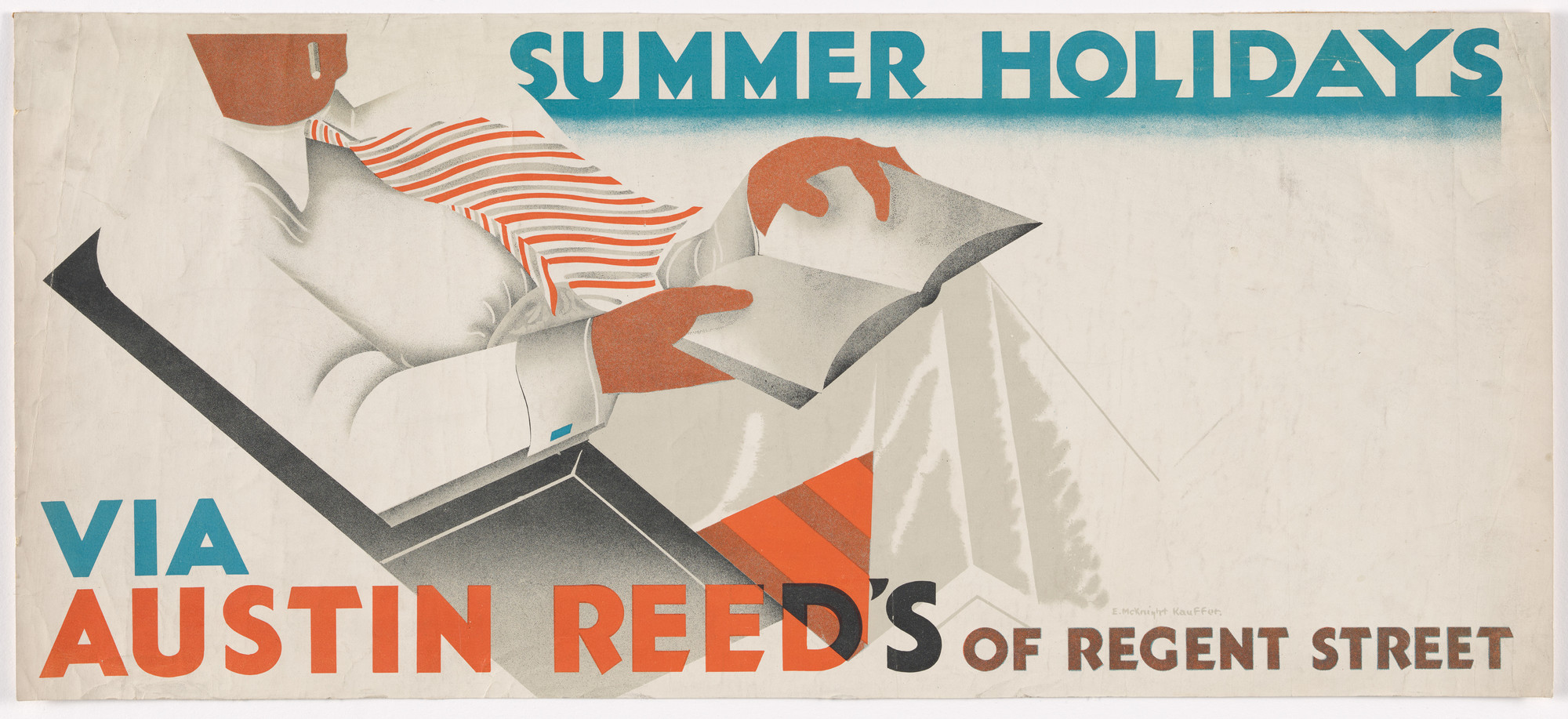 E. McKnight Kauffer. Summer Holidays via Austin Reed's of Regent Street