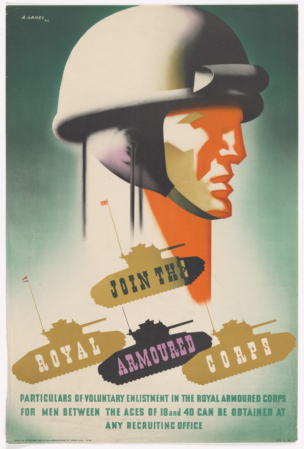 Abram Games. Join the Royal Armoured Corps. 1941