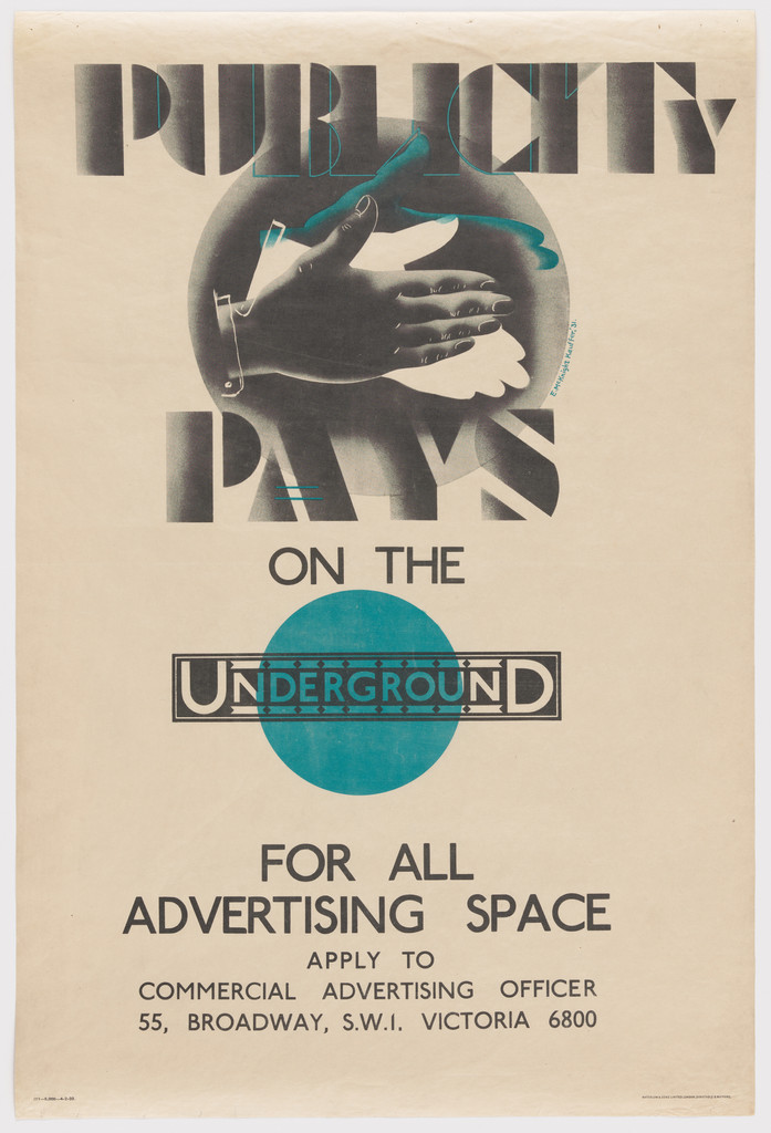 Publicity Pays on the Underground (Poster for London Underground)
