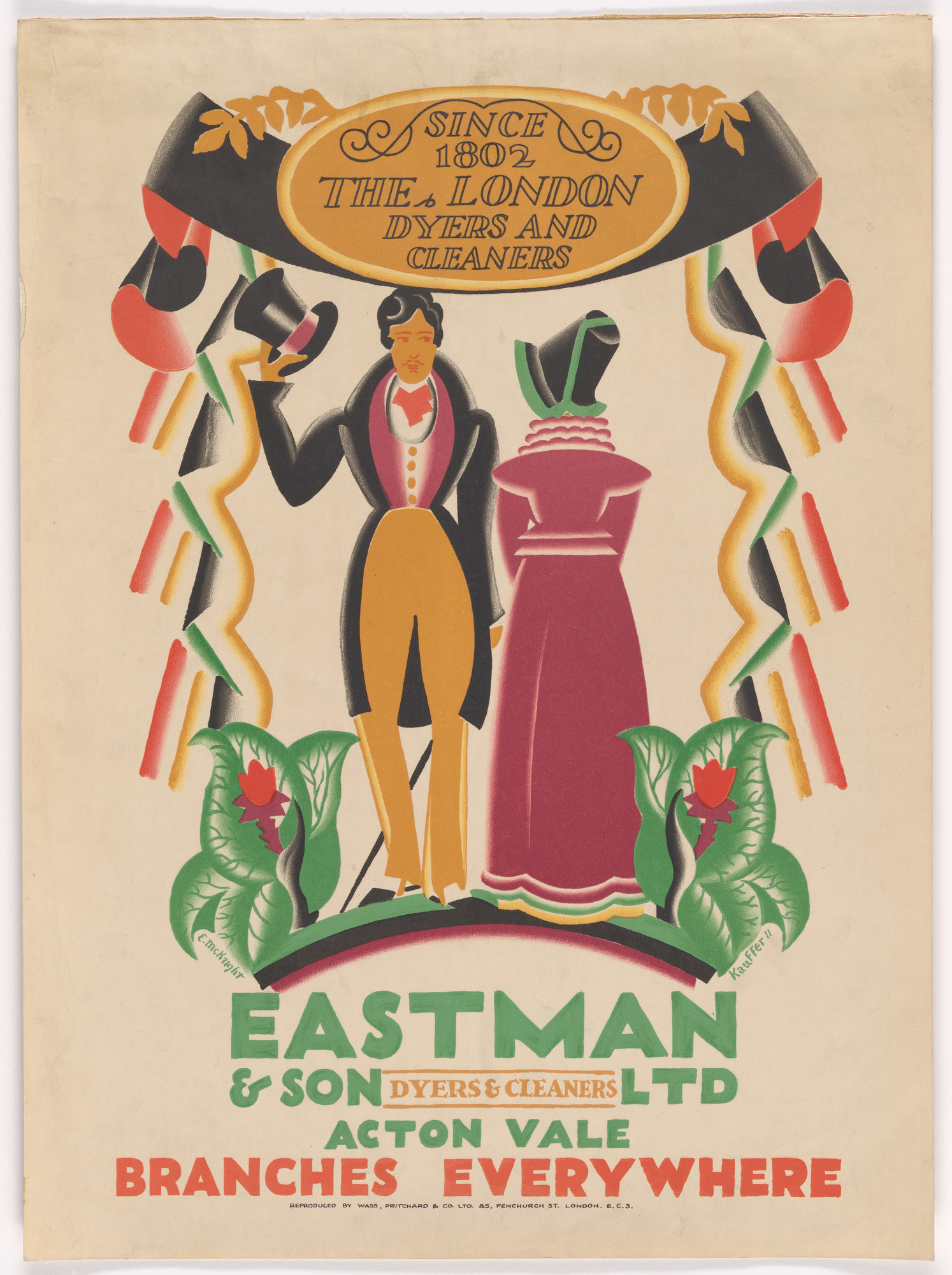 E. McKnight Kauffer. Eastman & Son - Since 1802 the London Dyers and Cleaners