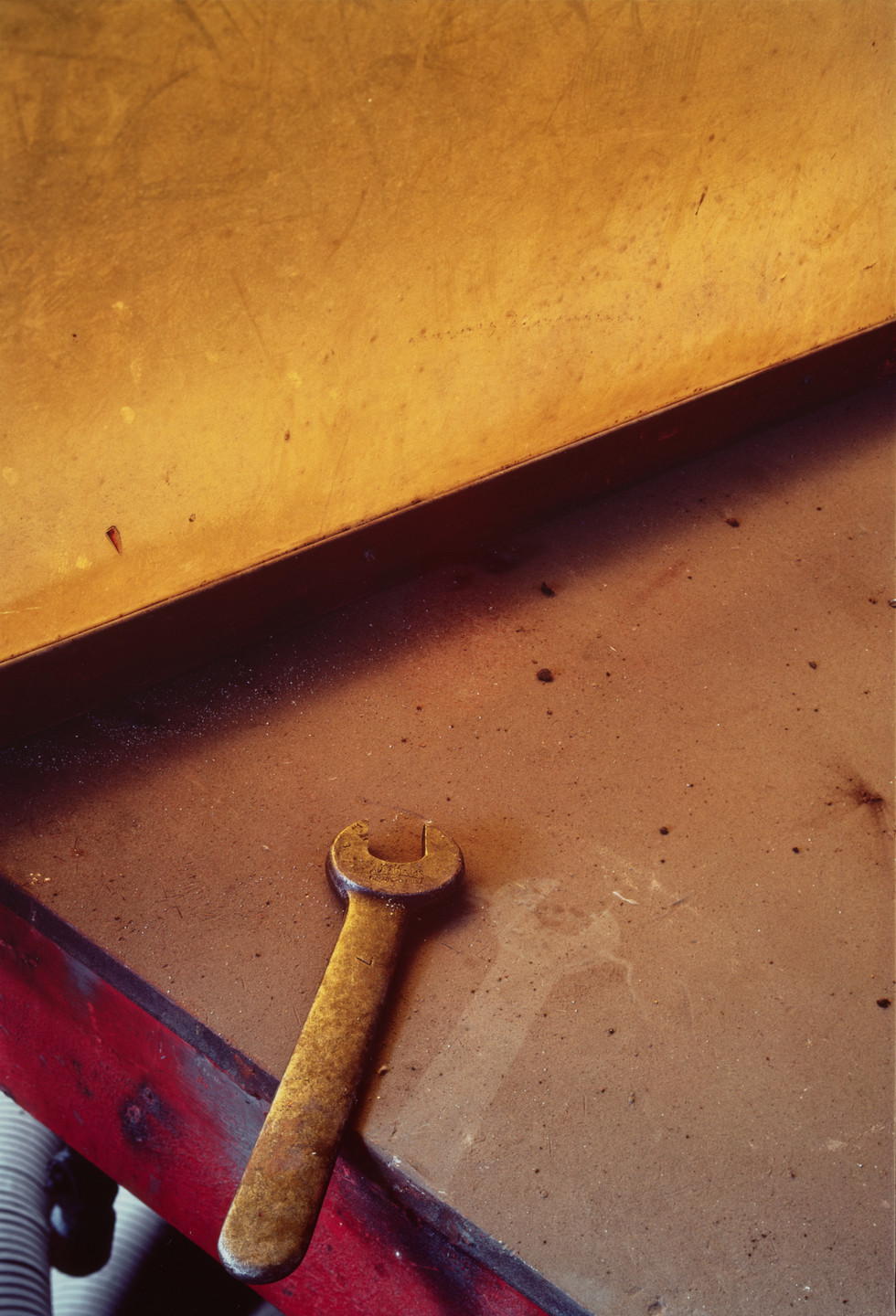 Allan Sekula. Welder&#39;s booth in bankrupt Todd Shipyard. Two years after closing. Los Angeles harbor. San Pedro, California from the series Fish Story. July 1991