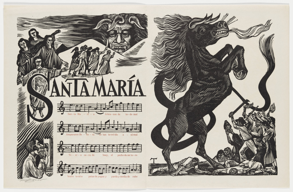 Santa María (Saint Mary) (double page in-text plate, folios 15 verso and 16) from Plenas