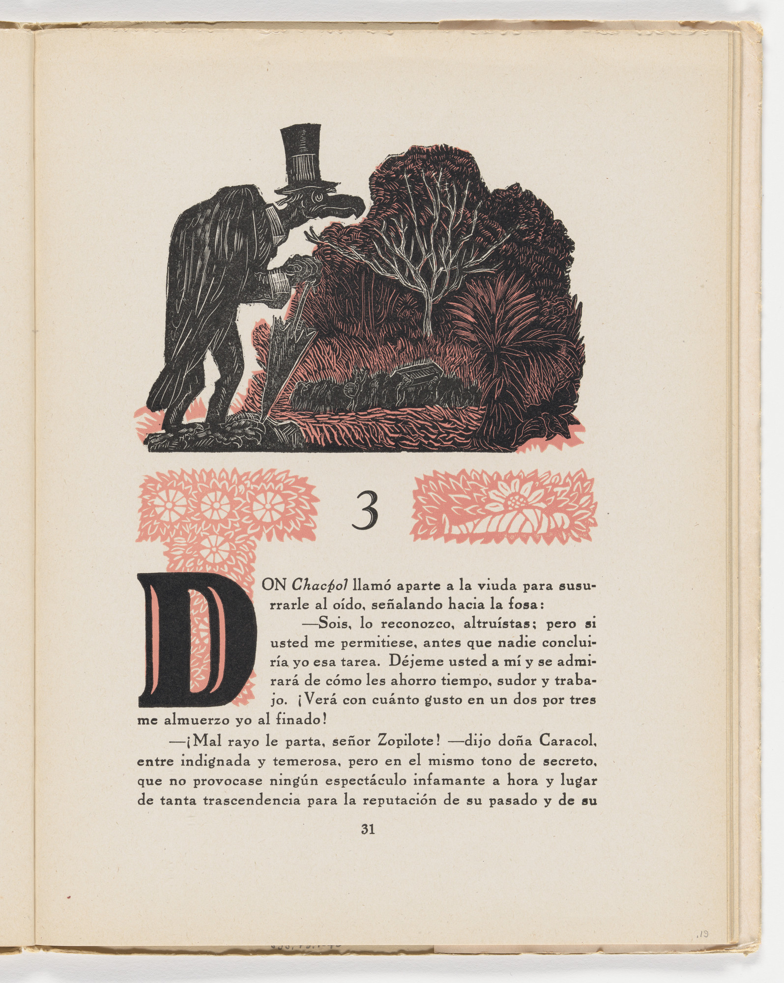 Leopoldo Méndez. Vuelo para conquistar el Mundo (headpiece, page 31) from the illustrated book Incidentes melódicos del mundo irracional (Melodic Incidents of the Irrational World)