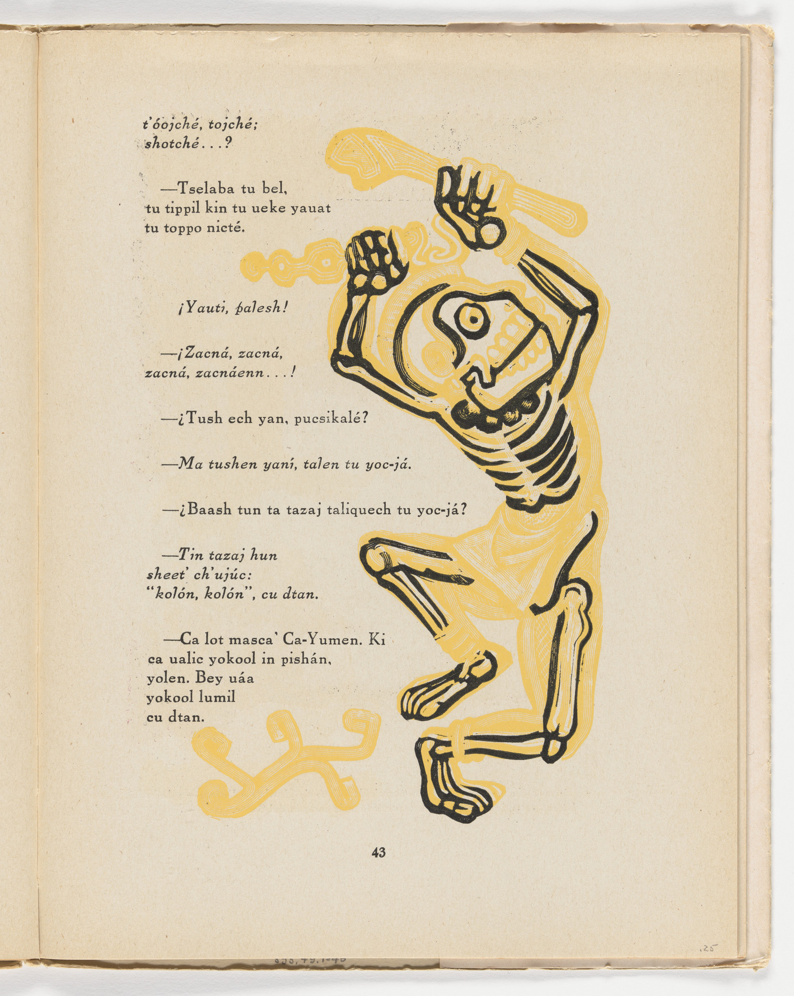 Leopoldo Méndez. Danza de la muerte I (in-text plate, page 43) from the illustrated book Incidentes melódicos del mundo irracional (Melodic Incidents of the Irrational World)