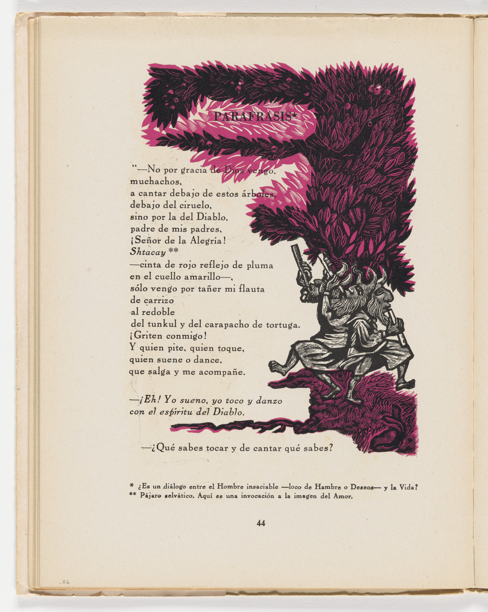 Leopoldo Méndez. Danza al pie del círculo (in-text plate, page 44) from the illustrated book Incidentes melódicos del mundo irracional (Melodic Incidents of the Irrational World)