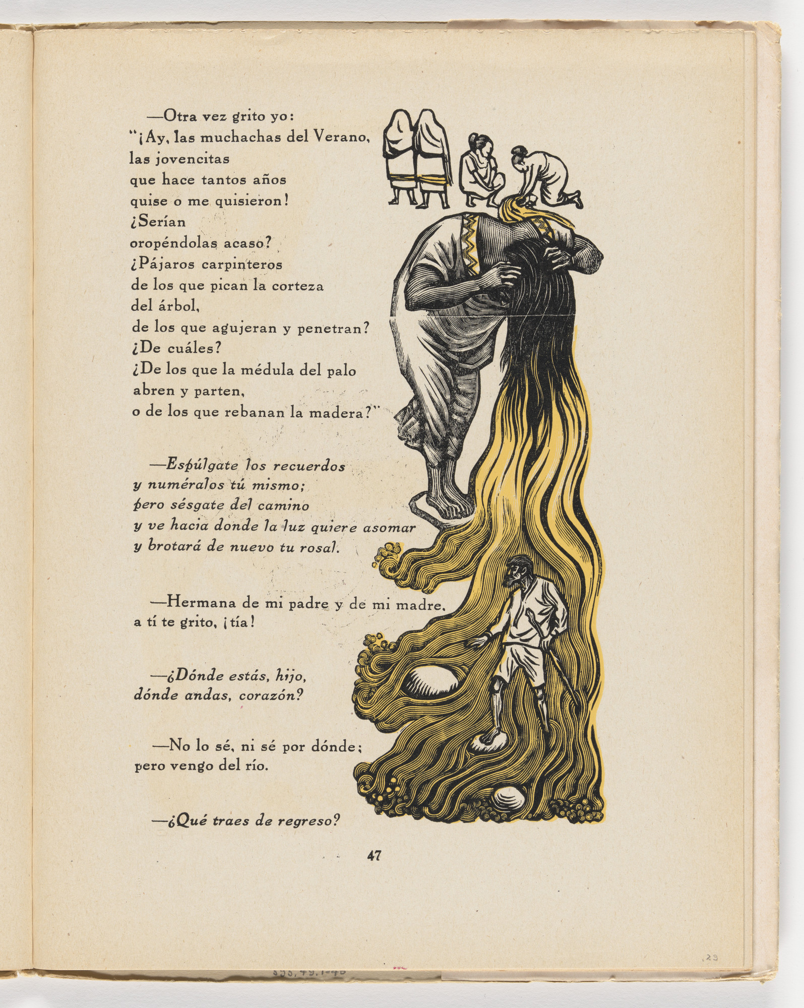 Leopoldo Méndez. Recuerdo de las cosas de la juventud II (in-text plate, page 47) from the illustrated book Incidentes melódicos del mundo irracional (Melodic Incidents of the Irrational World)