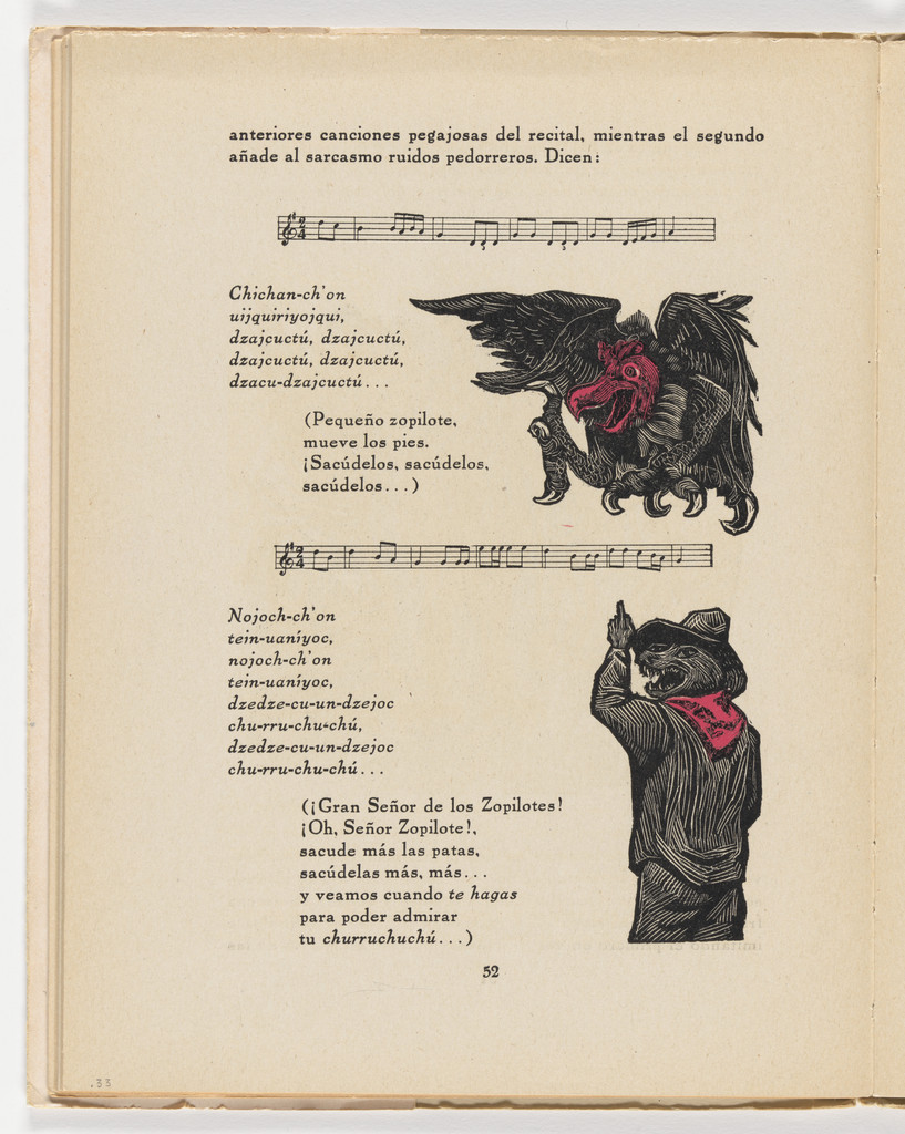 Pequeño zopilote, mueve los pies (in-text plate, page 52) from the illustrated book Incidentes melódicos del mundo irracional (Melodic Incidents of the Irrational World)