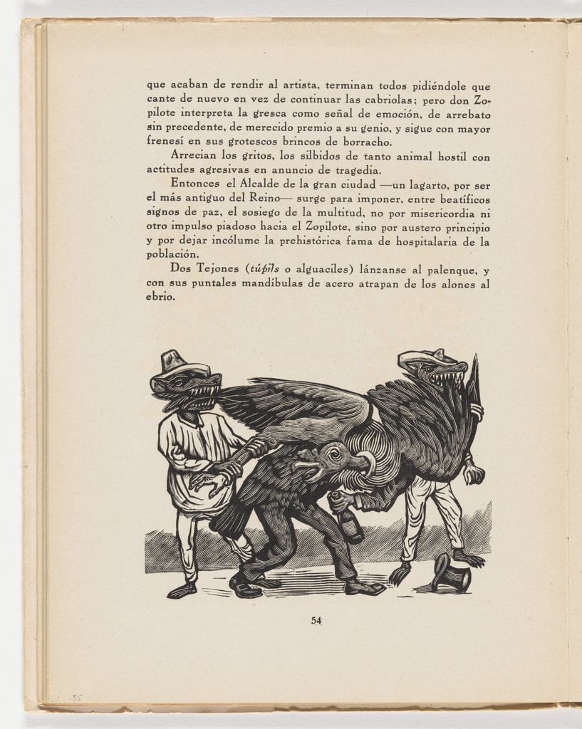 Los tejones (in-text plate, page 54) from the illustrated book Incidentes melódicos del mundo irracional (Melodic Incidents of the Irrational World)