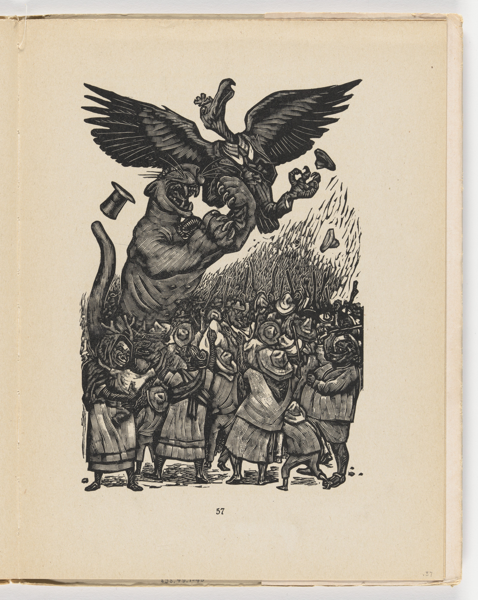 Leopoldo Méndez. La venganza (plate, page 57) from the illustrated book Incidentes melódicos del mundo irracional (Melodic Incidents of the Irrational World)