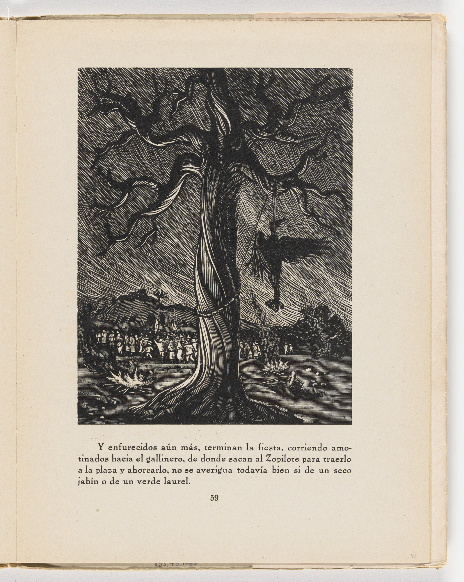 Leopoldo Méndez. El fin del zopilote (in-text plate, page 59) from the illustrated book Incidentes melódicos del mundo irracional (Melodic Incidents of the Irrational World)