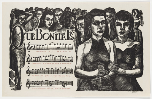 Que Bonita Es (How Beautiful She Is) (double page in-text plate, folios 7 verso and 8) from Plenas