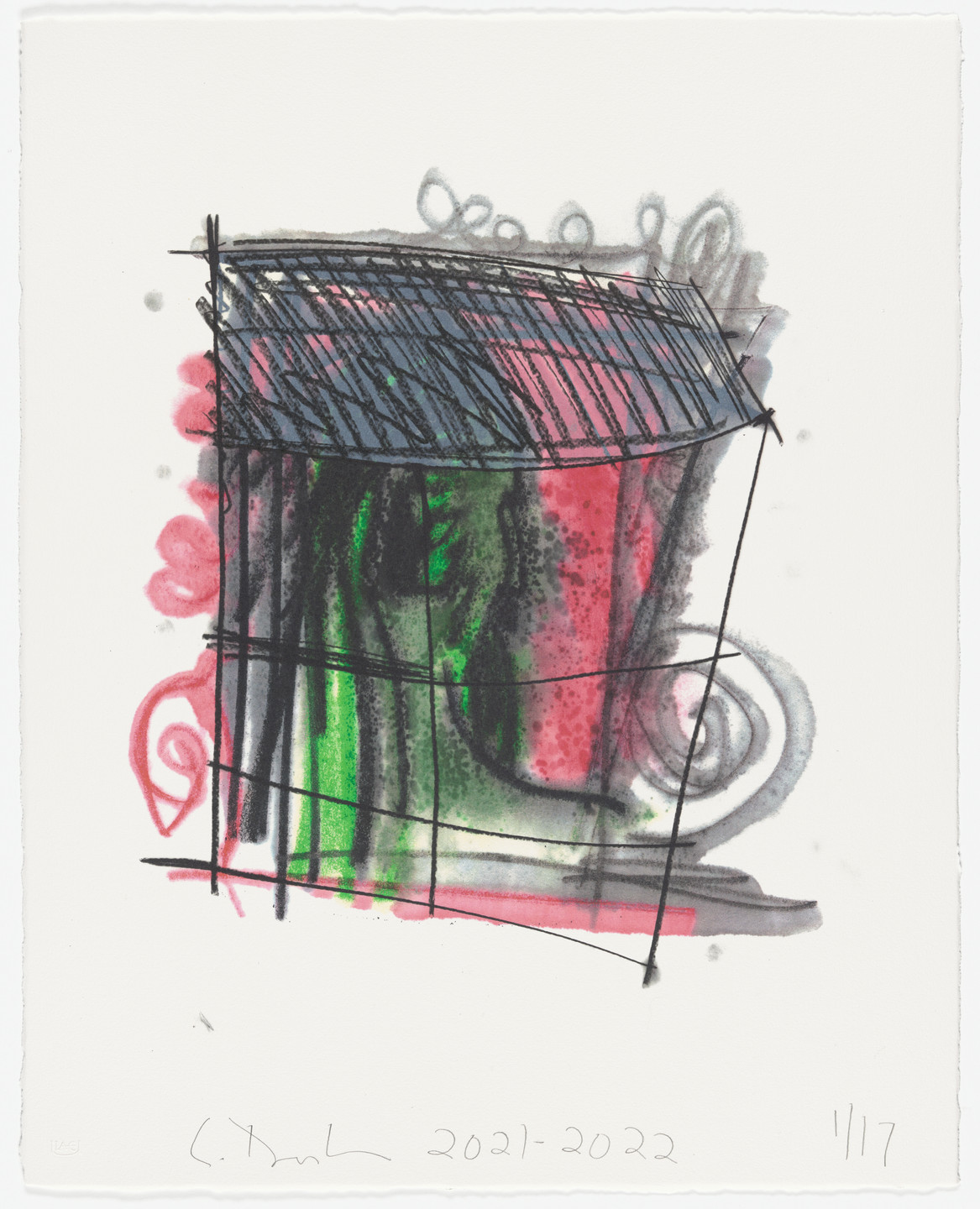 Carroll Dunham. Untitled from the portfolio Green Self Models. 2021-22