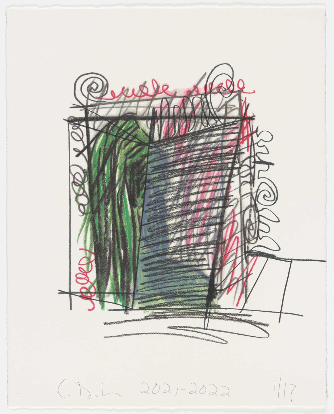 Carroll Dunham. Untitled from the portfolio Green Self Models. 2021-22