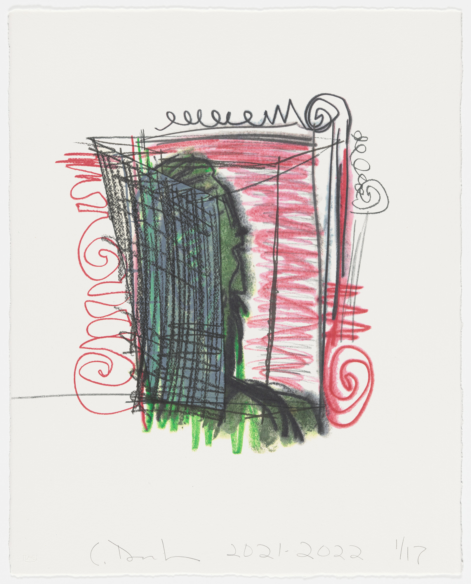 Carroll Dunham. Untitled from the portfolio Green Self Models