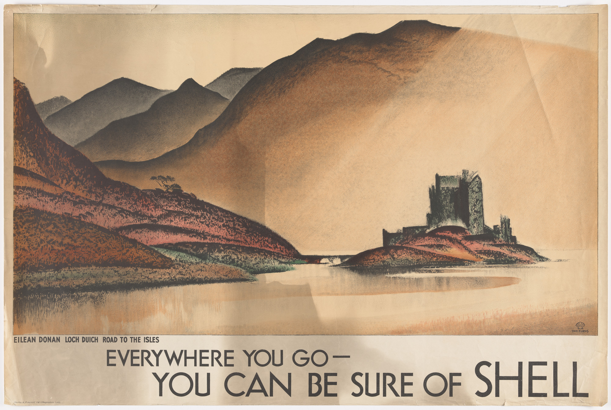 Tom Purvis. Eilean Donan Loch Duich Road To The Isles - Everywhere You Go You Can Be Sure of Shell. 1900-1937