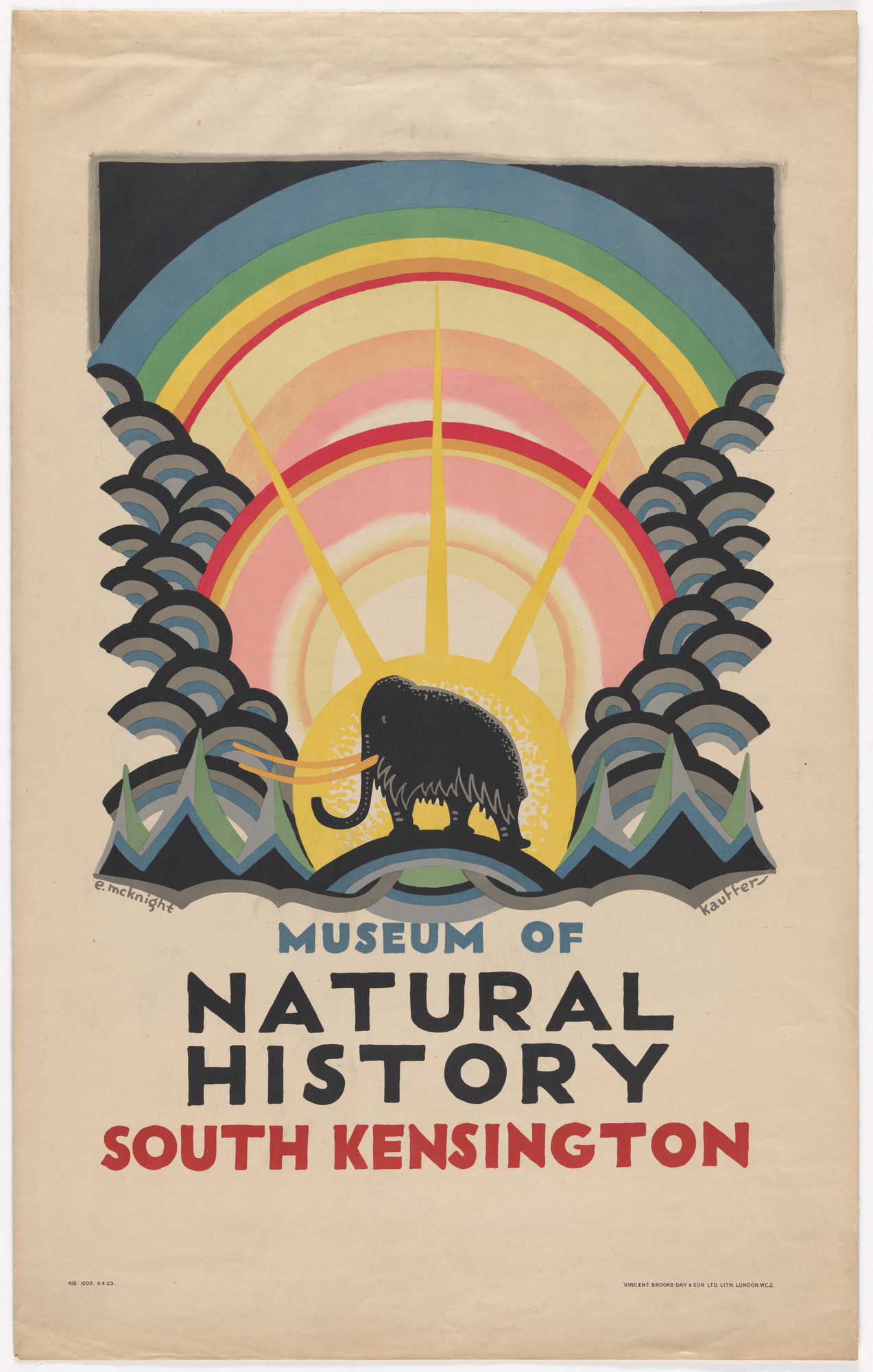 E. McKnight Kauffer. Museum of Natural History, South Kensington