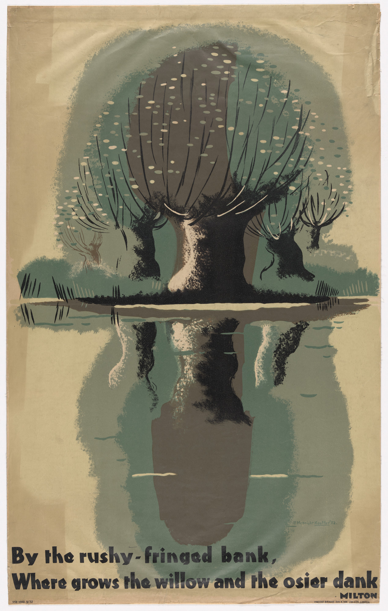E. McKnight Kauffer. By the rushy-fringed bank, Where grows the willow and the osier dank